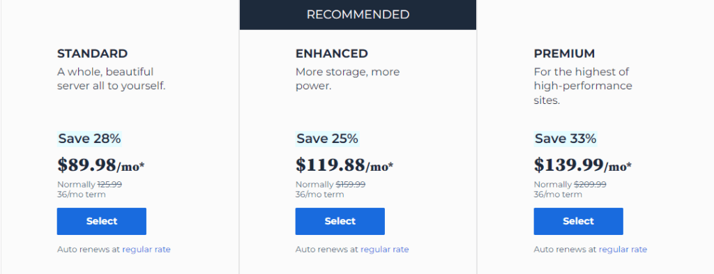 Bluehost dedicated servers