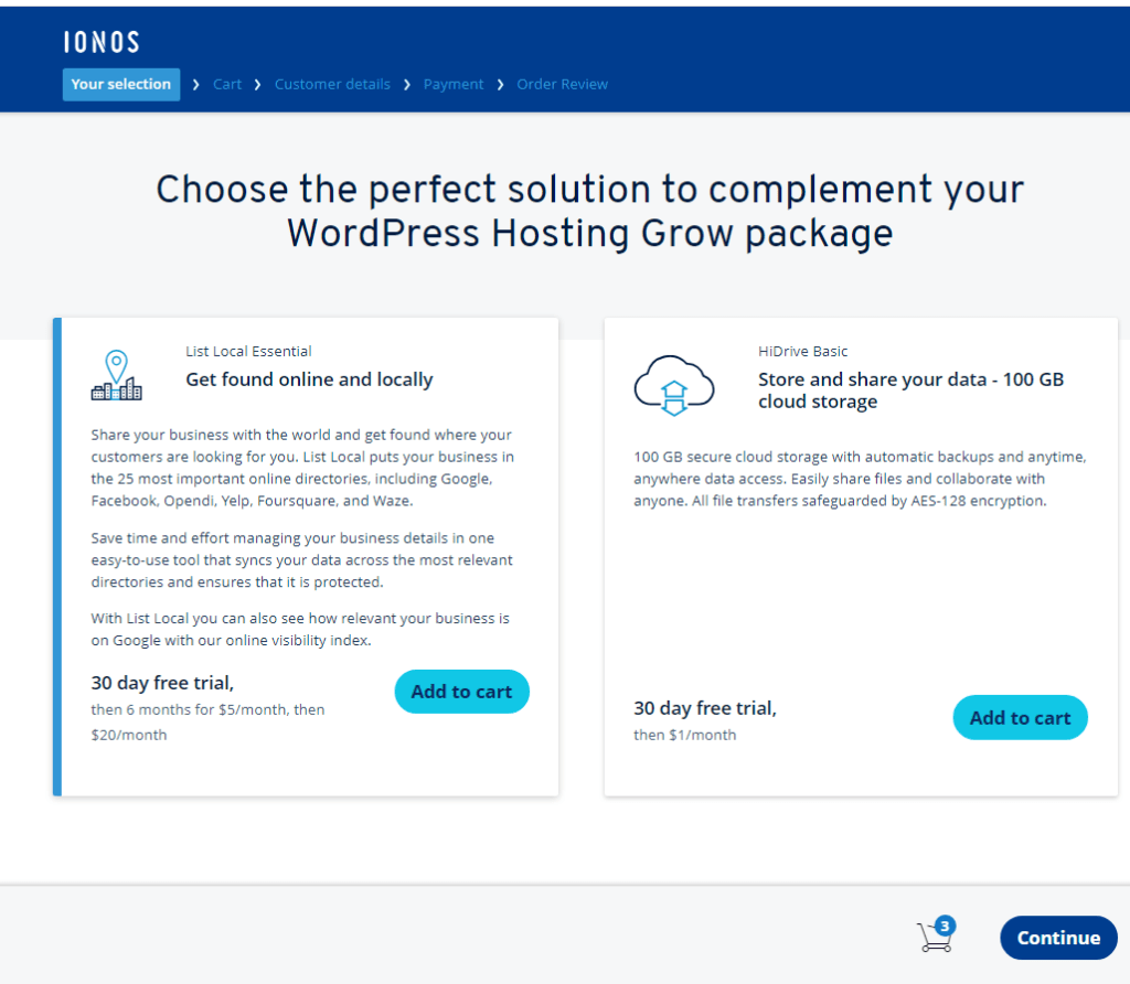  Click the Continue option at the bottom of the screen