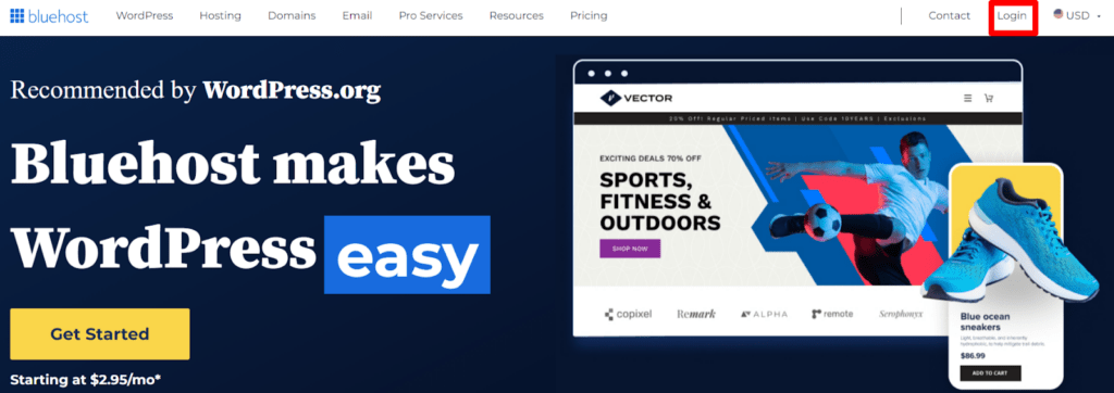 Click the login button