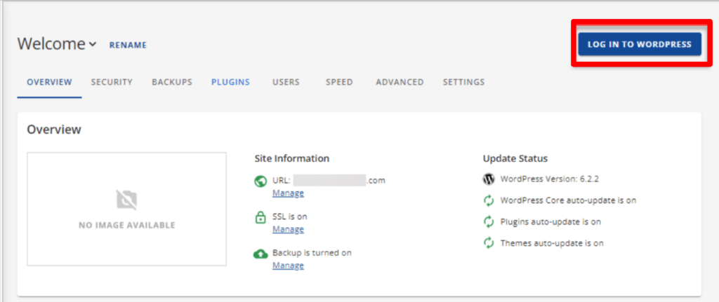Finally click the log in to WordPress option