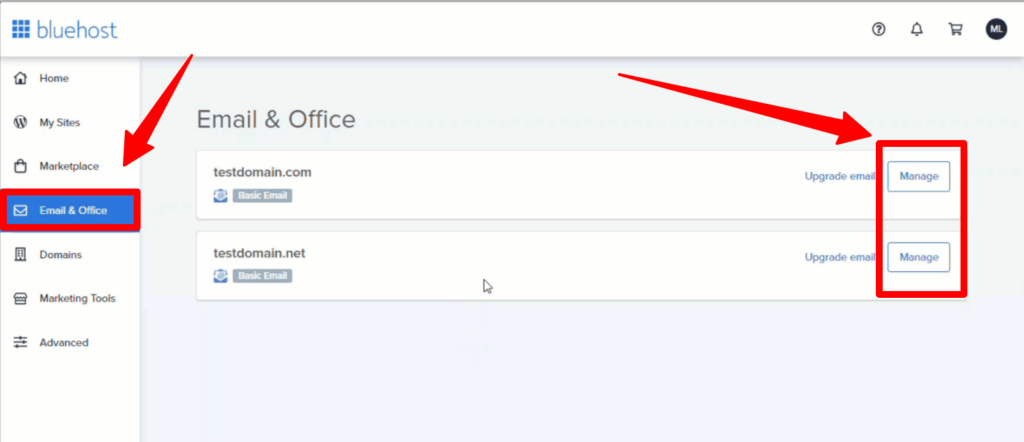 Hit the Manage button
