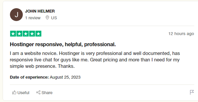 Hostinger Customer Feedbacks