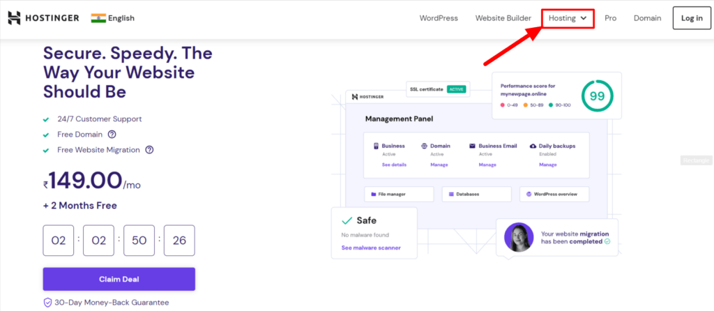 Order Hosting From Hostinger 2 Hostinger Dashboard