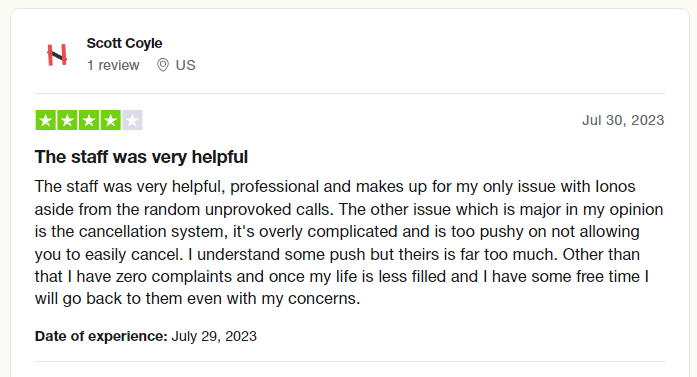 IONOS Support Customer Reviews