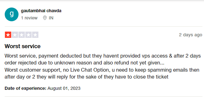 IONOS Support feedback