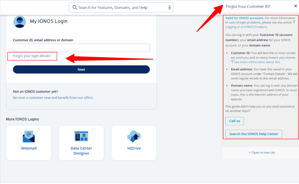 IONOS account registration process