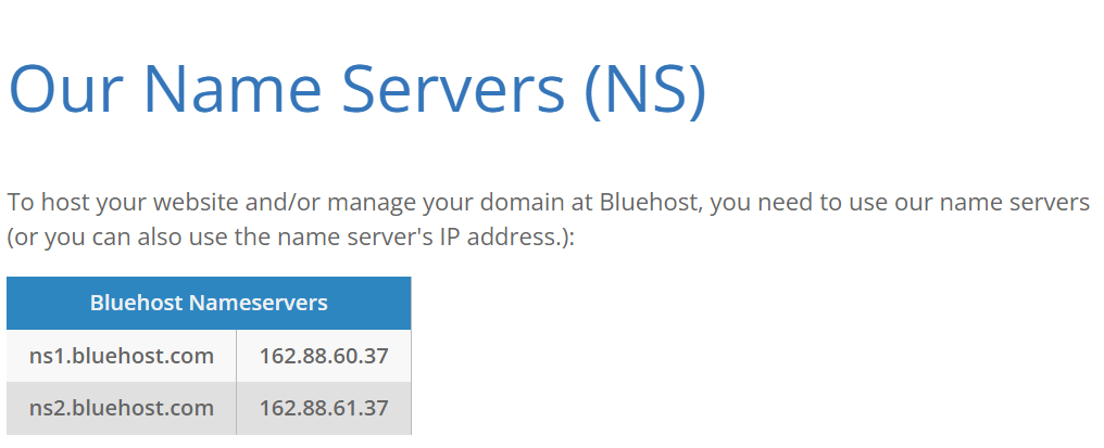 BlueHost NameServers 3 bluehost nameservers