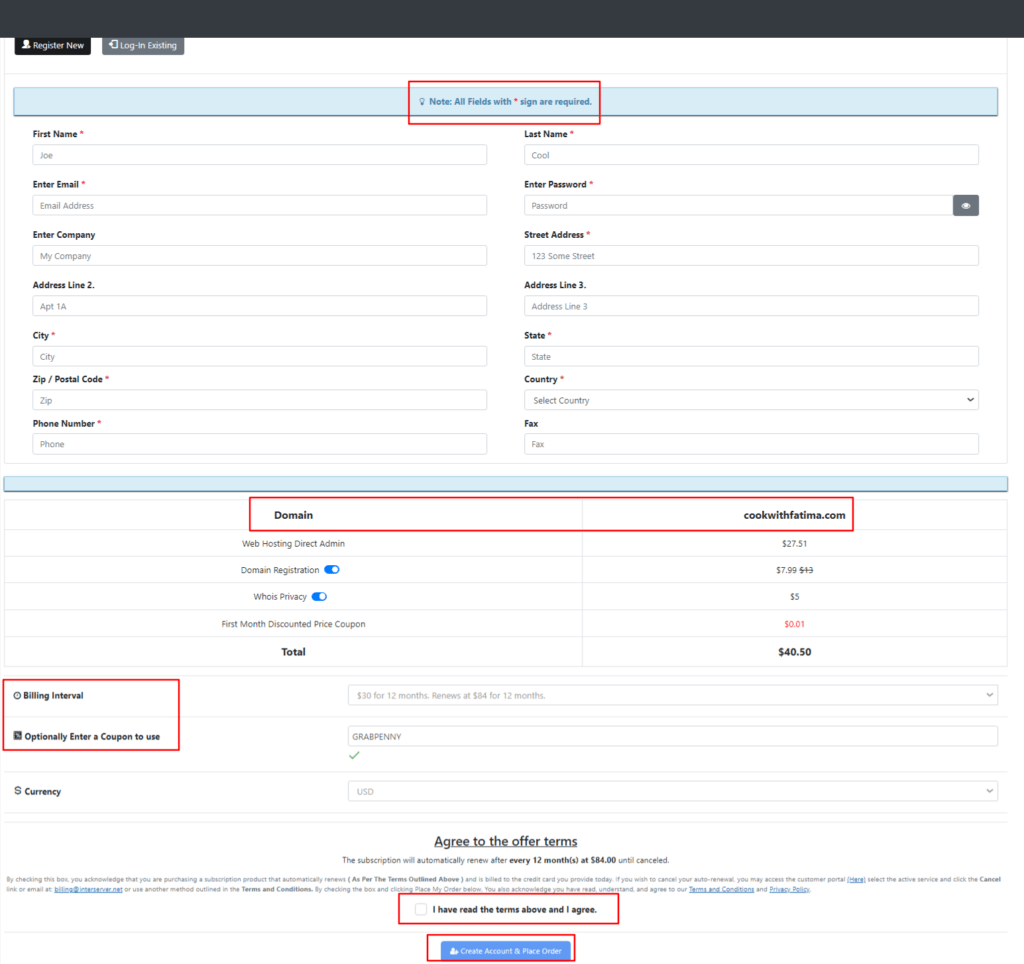order wordpress hosting from interserver