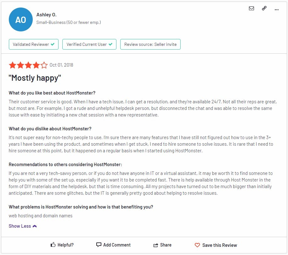 HostMonster Support 11 Allover satisfied but not easy to understand for novice users