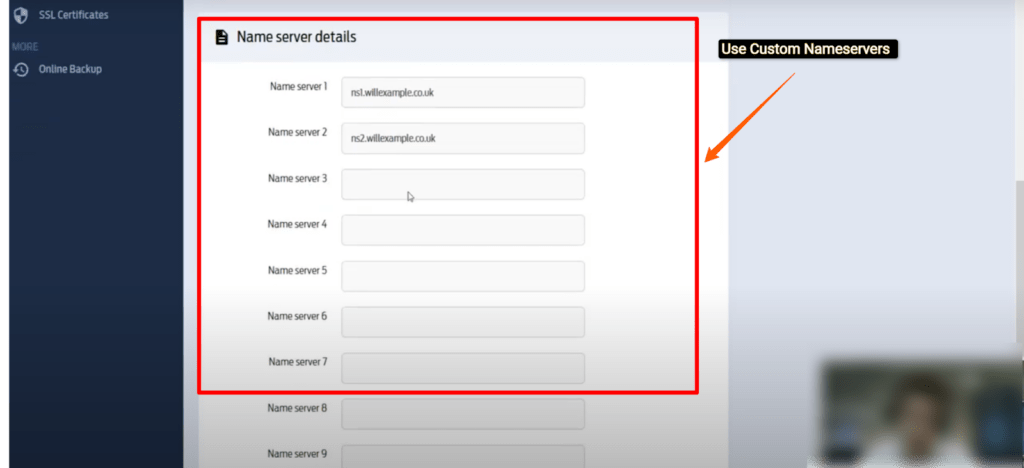 Fasthosts NameServers 10 Custom nameservers