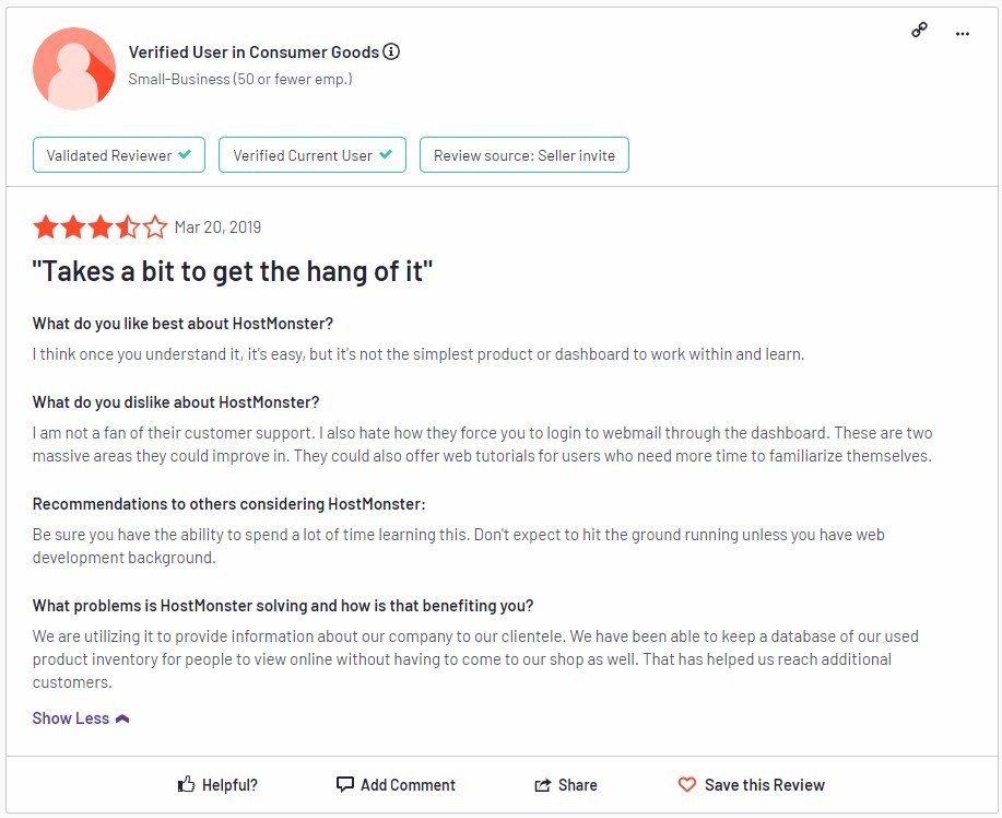 HostMonster Support 10 Lethargic Customer Support but easy to use.