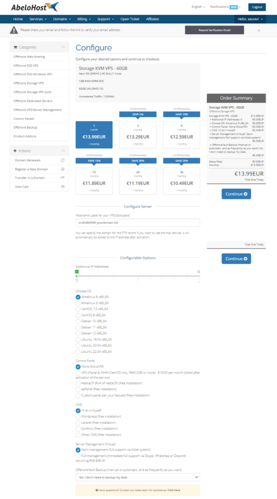 Order Offshore VPS Hosting in AbeloHost