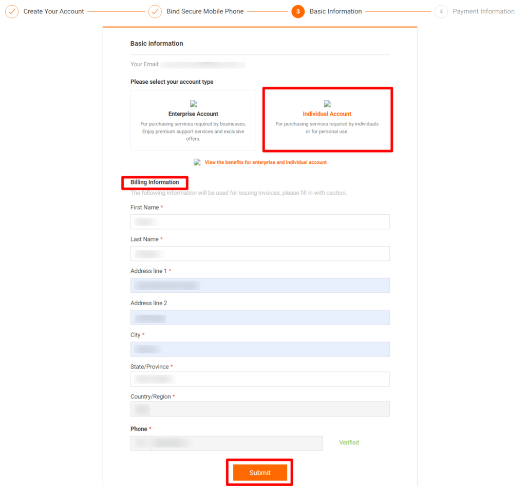 Press the submit option