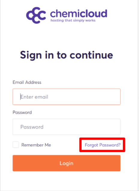 Reset My ChemiCloud Account Password