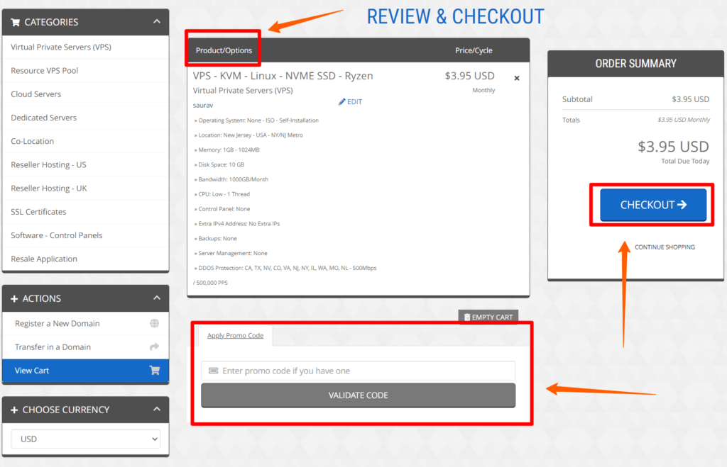 Order Hosting From SmartHost 3 Review your order