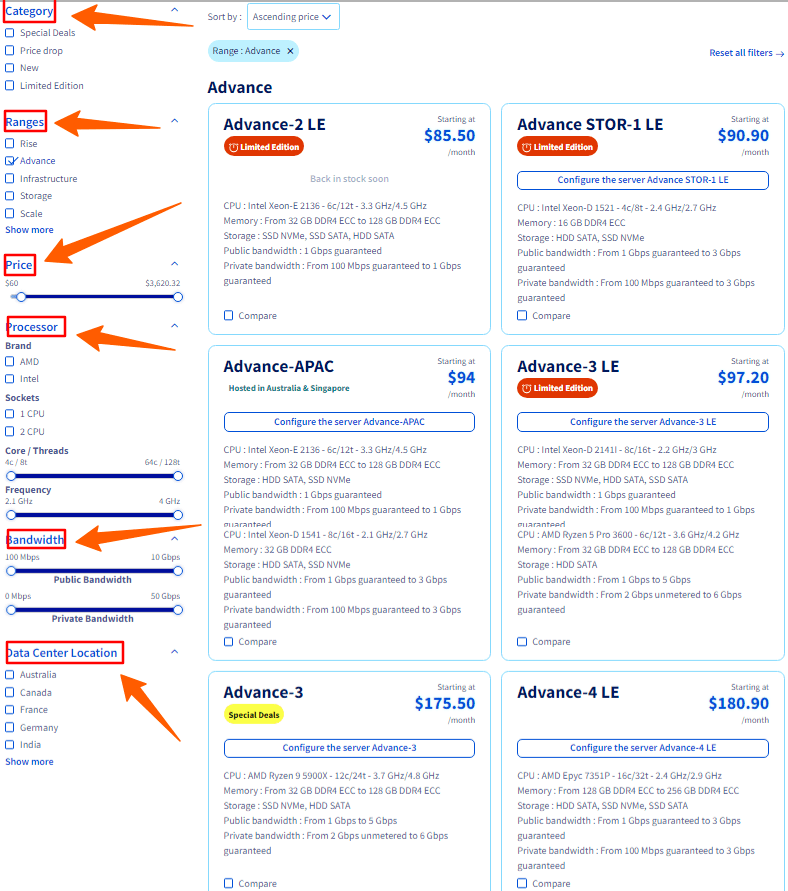 Select from the reconfigured plan