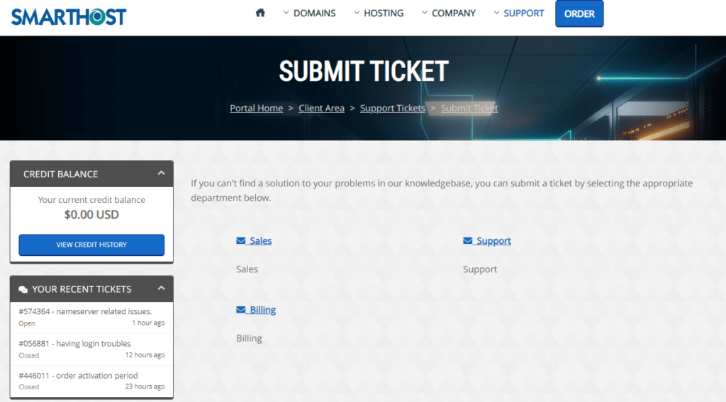 Select the appropriate department