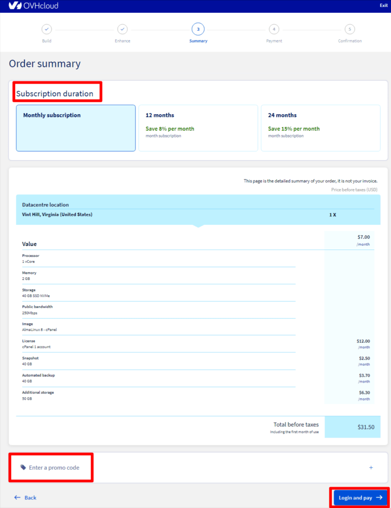 Select the billing period as per your budget and suitability