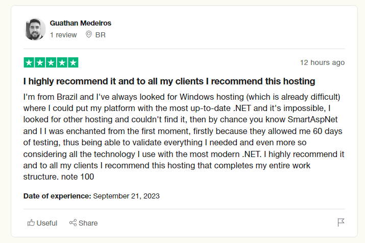 SmarterASP Customer Feedback