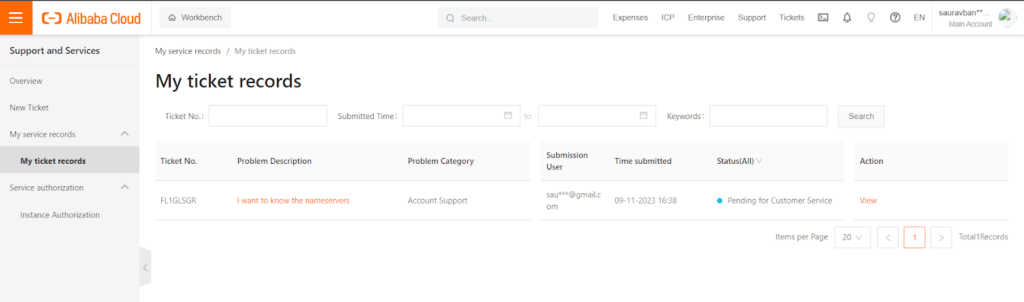 alibaba-cloud-Ticket