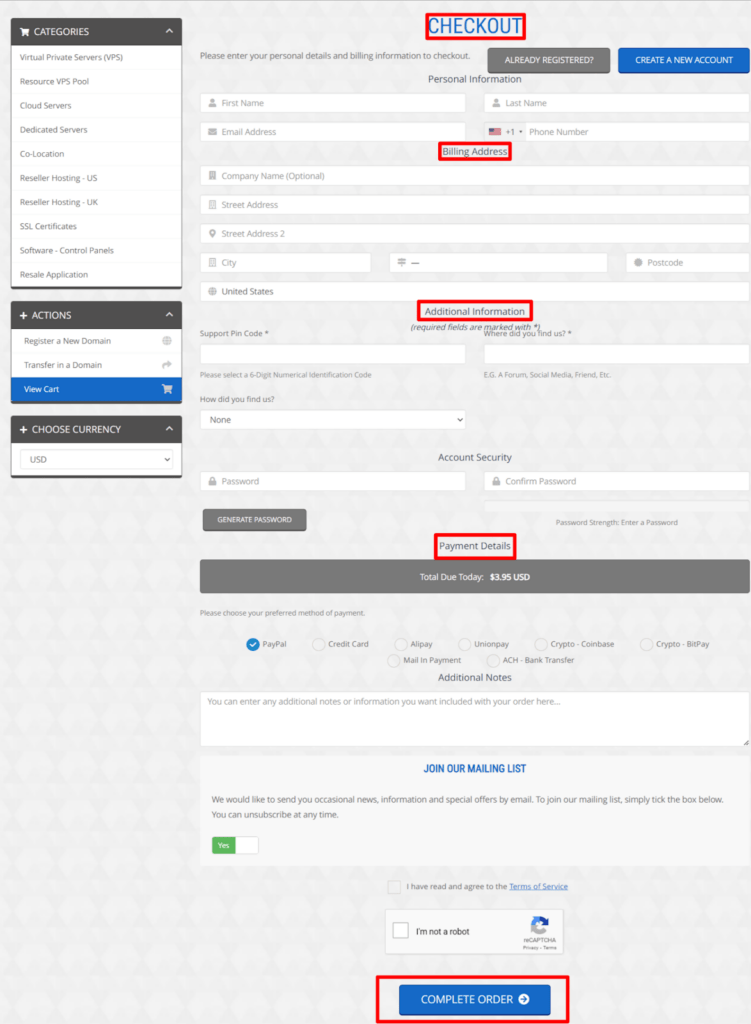 Order Hosting From SmartHost 4 register your account with Smarthost