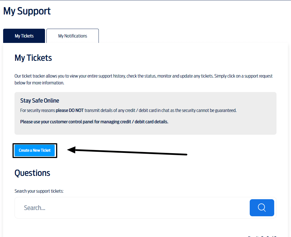 Create a New Ticket