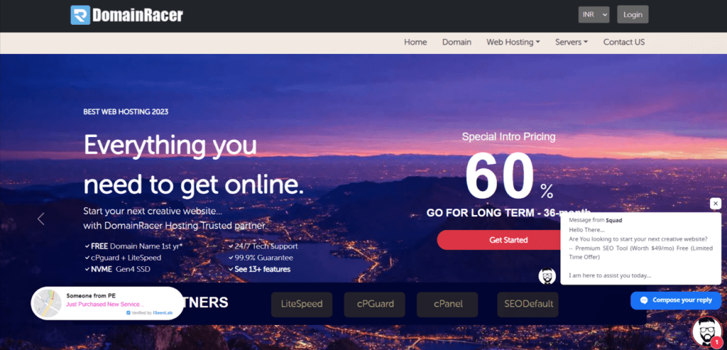 DomainRacer Login 2 DomainRacer