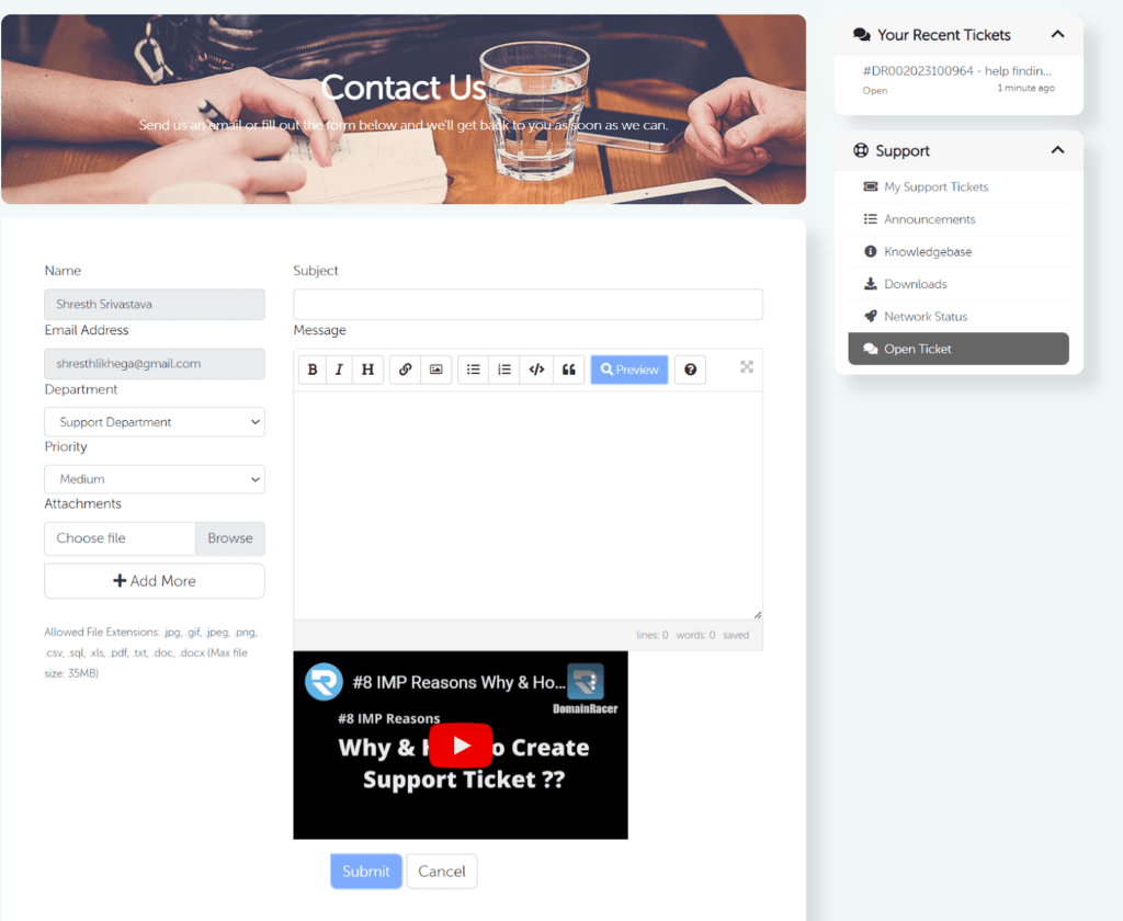 DomainRacer Login 17 DomainRacer Click on submit