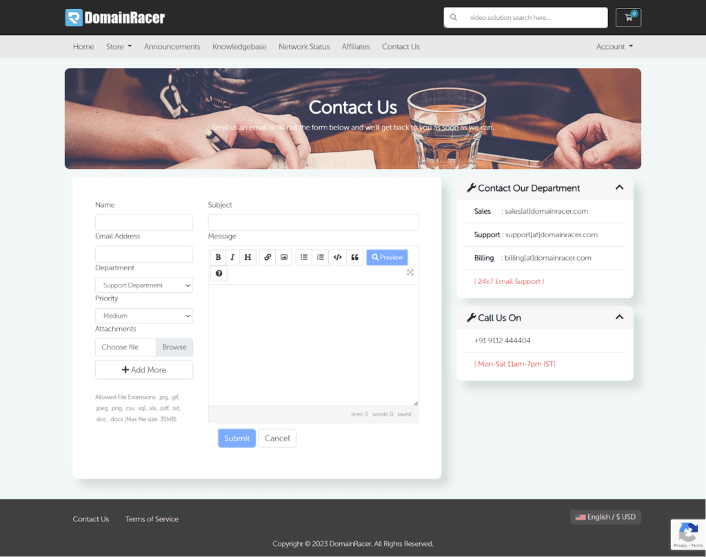 DomainRacer NameServers 18 DomainRacer create