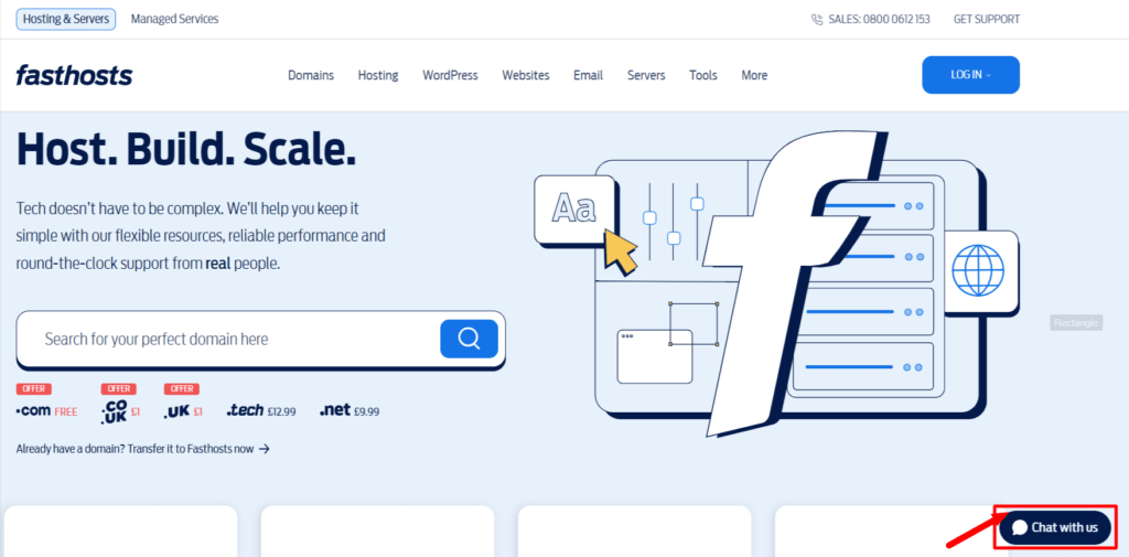 Fasthosts login page