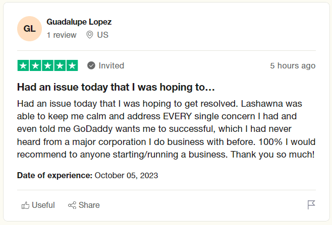 Godaddy feedback 3
