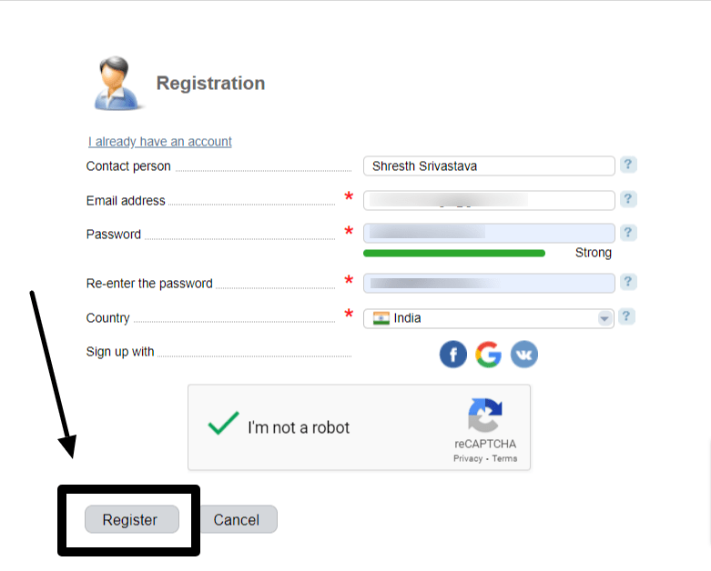 Prohoster registration