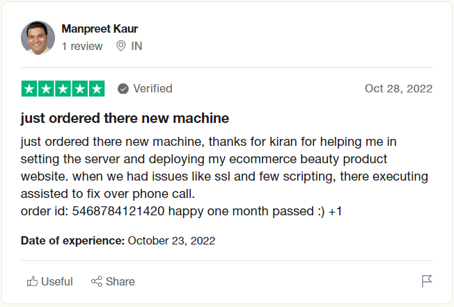 Thank you Kiran for hooking me up with GREAT WEB HOSTING provider