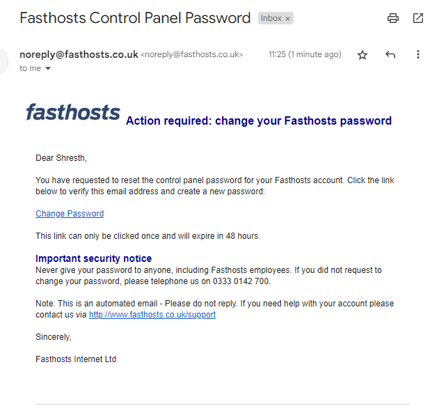 click change password