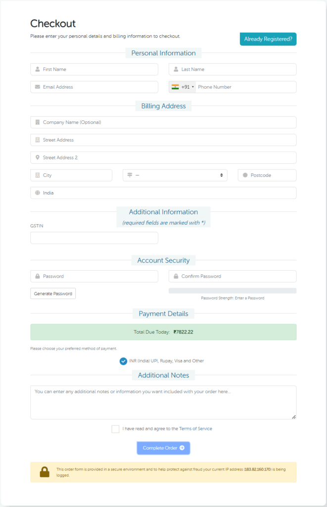 domainracer Complete Order