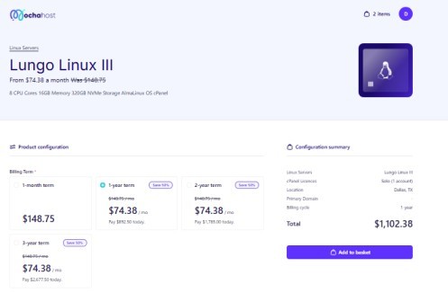 MochaHost Cloud payment