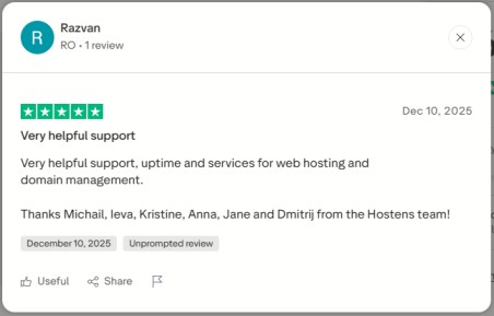 Hostens Support 16 Quick response