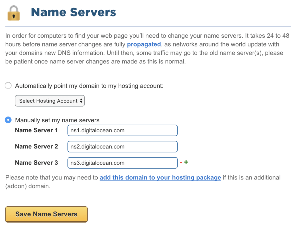 MochaHost Nameservers 3 How to Point to an Existing Domain Name?