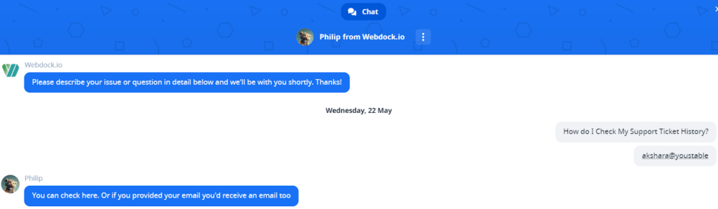 WebDock Support 2 WebDock LiveChat