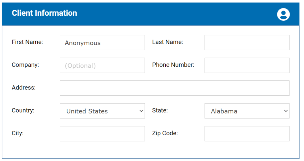 Fill your Personal and Billing Information