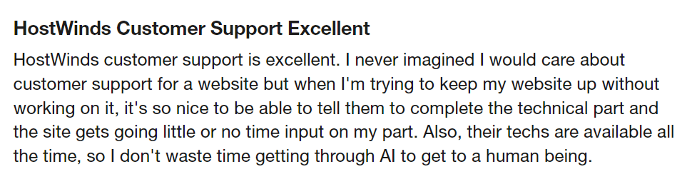 Hostwinds Customer Feedback