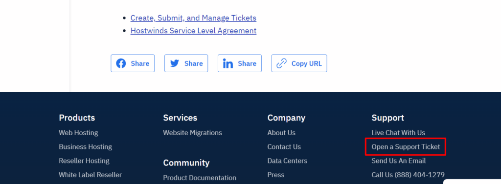 Open a Support Ticket.