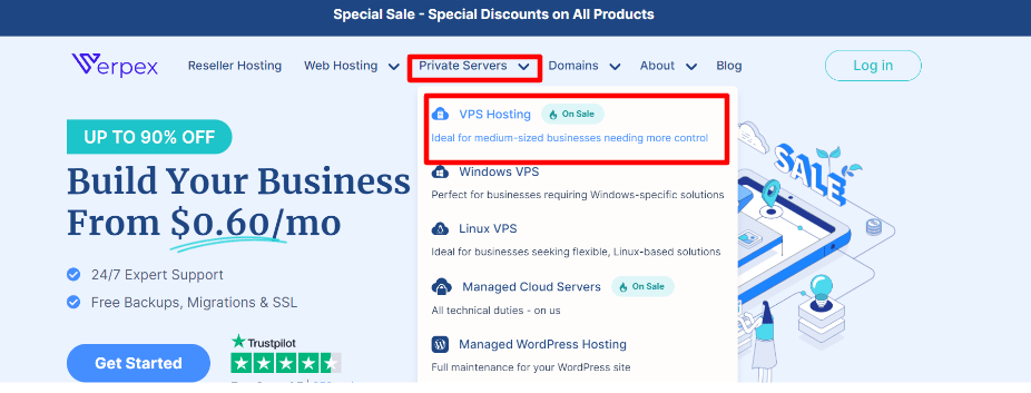 Order VPS Hosting in Verpex