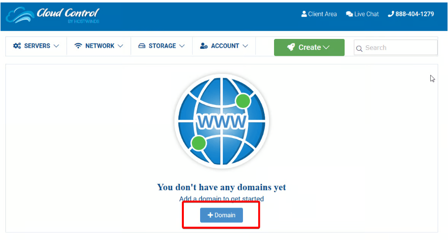 open a new page there you can create your domain