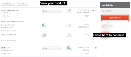 order Namecheap hosting