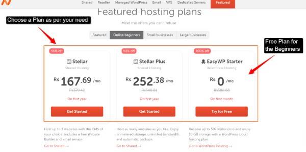 namecheaphosting plans